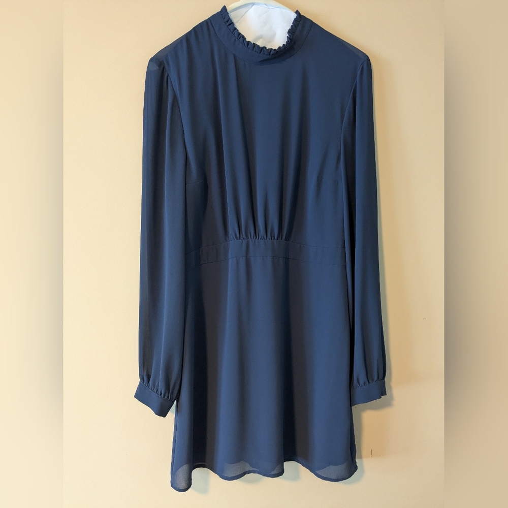 Modcloth Navy Long-Sleeve Dress